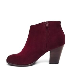 New Womens Side Zip Vegan Suede Low Stacked Heel Chelsea Ankle Bootie